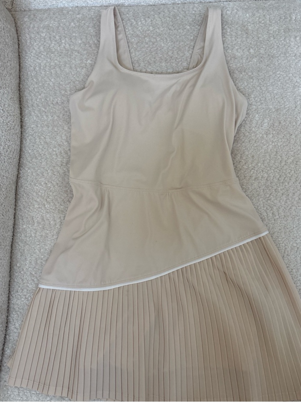 SOLD  (on another platform)

Beige Pleated Hem Tank Dress - Women